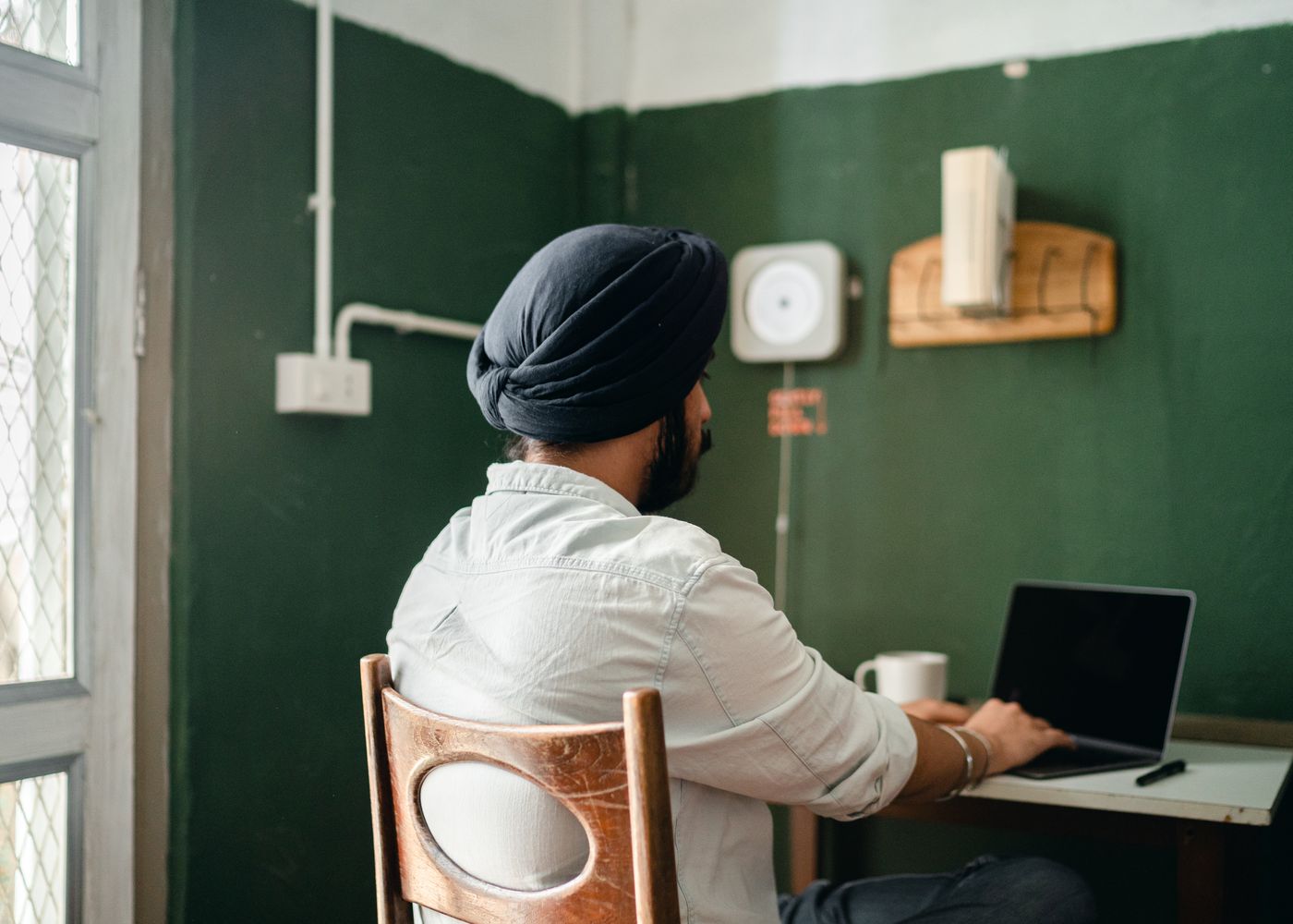 A founder at work